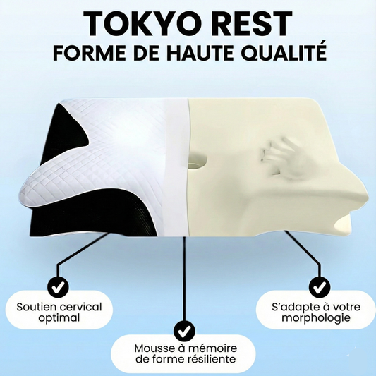 Tokyo Rest - Oreiller Ergonomique, Mousse Mémoire